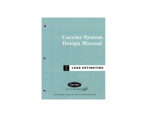 Carrier system design manual load estimation. - 1997 3 1 isuzu bighorn manual.